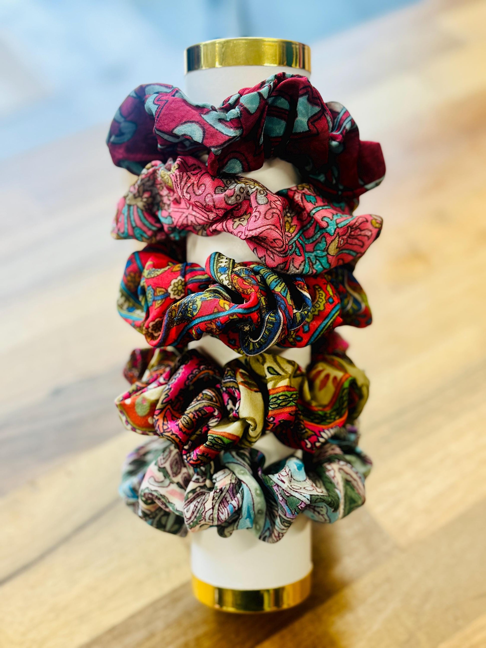 Sustainable 100% Saree Silk Scrunchies - JayKayBoutiqueOnline