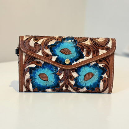 Leather Clutch Bag Hand Crafted with Shoulder Strap - JayKayBoutiqueOnline