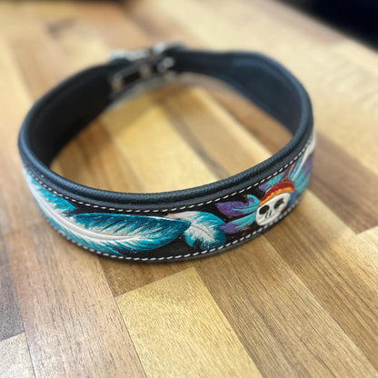Hand Carved Leather Dog Collar Padded - JayKayBoutiqueOnline
