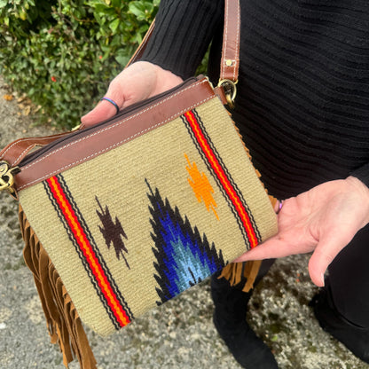 Leather Saddle Blanket Bag with Tassels - JayKayBoutiqueOnline