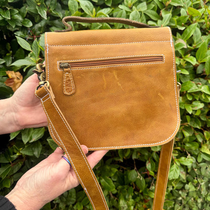 Classic Leather Handbag Boot Stitch and Shoulder Strap - JayKayBoutiqueOnline