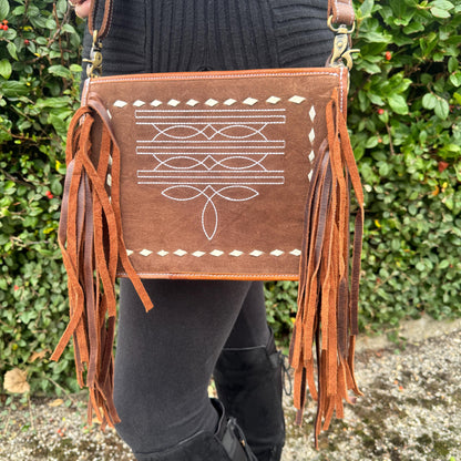 Suede Tassel Boot Stitch Shoulder Bag - JayKayBoutiqueOnline