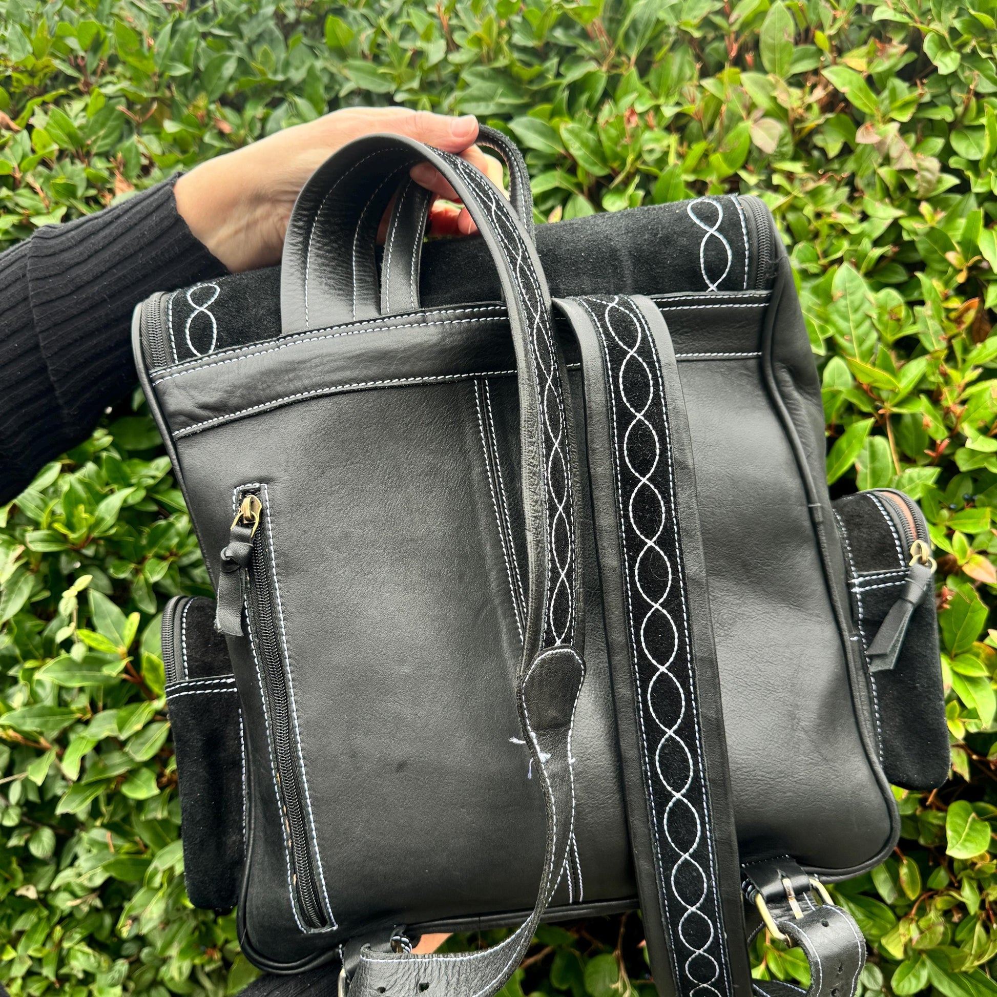 Large Backpack Boot Stitch Suede - JayKayBoutiqueOnline