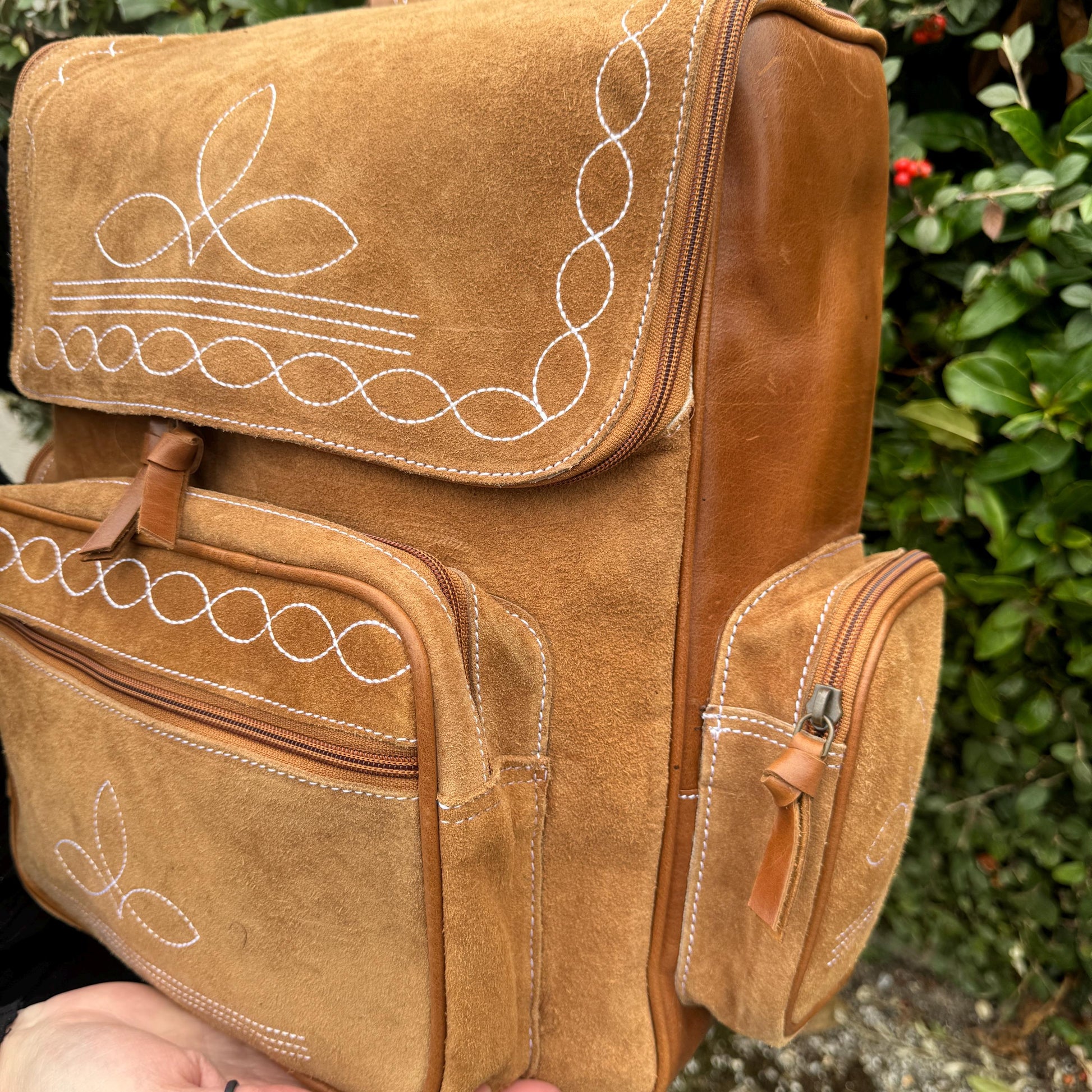 Large Backpack Boot Stitch Suede - JayKayBoutiqueOnline