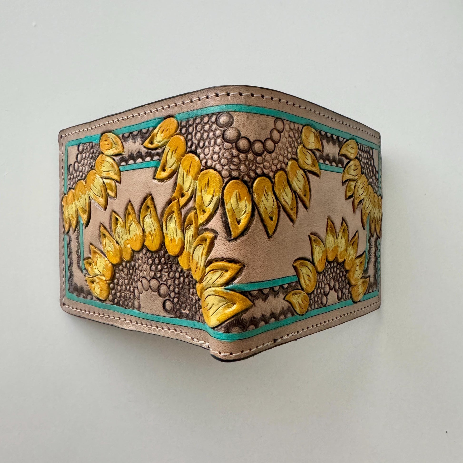 Hand Tooled Leather Bi-Fold Wallet in Various Designs - JayKayBoutiqueOnline