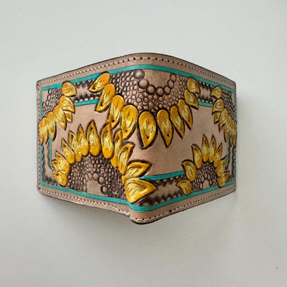 Hand Tooled Leather Bi-Fold Wallet in Various Designs - JayKayBoutiqueOnline