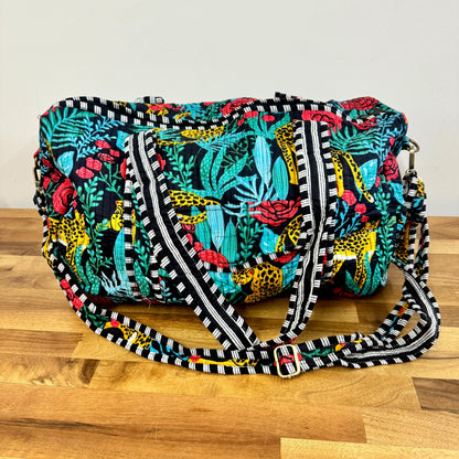 Cotton Quilted Overnight Bag | Cotton Travel Bag | Cotton Overnight Bag | Travel Bag | Weekender Bag | Travel Duffel Bag | Changing Bag - JayKayBoutiqueOnline