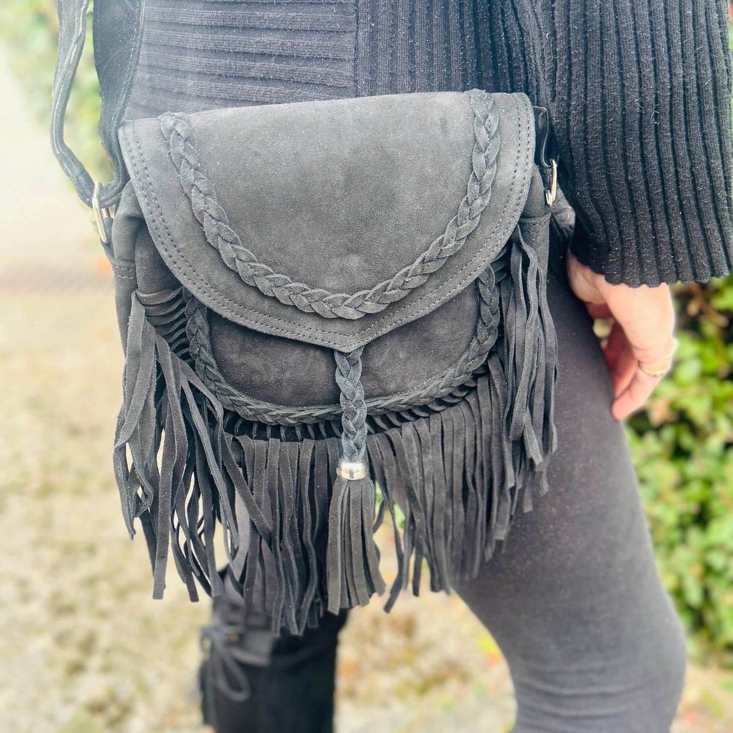Suede Fringe Bag in Various Colours - JayKayBoutiqueOnline
