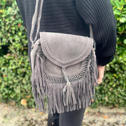 Suede Fringe Bag in Various Colours - JayKayBoutiqueOnline