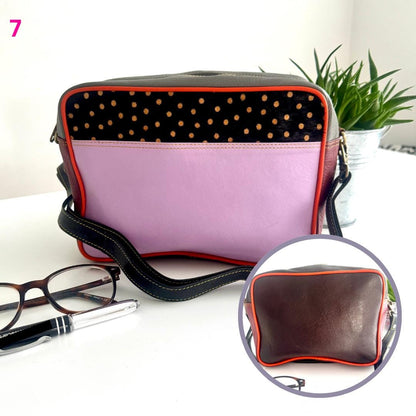 Coloured Leather Cross Body Bag with Animal Print - JayKayBoutiqueOnline
