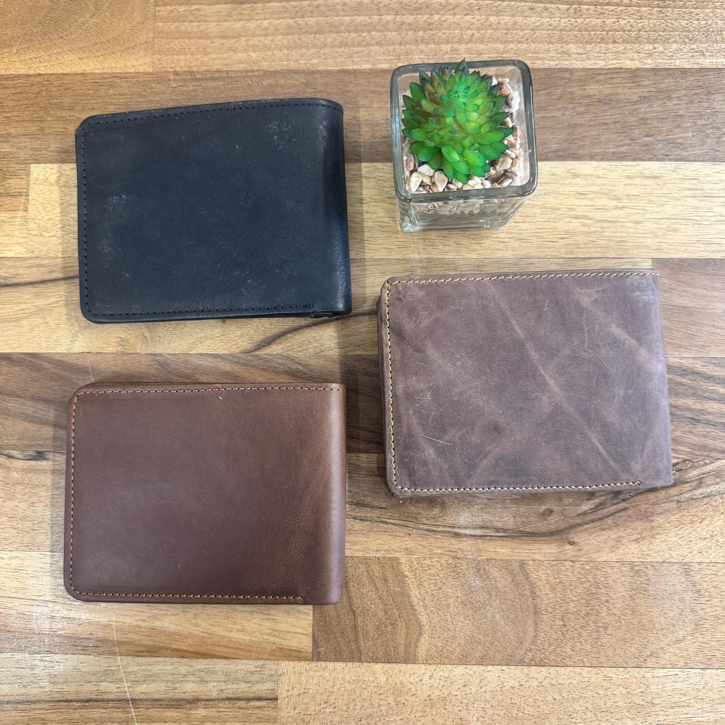 Slim Brown Leather Wallet - JayKayBoutiqueOnline
