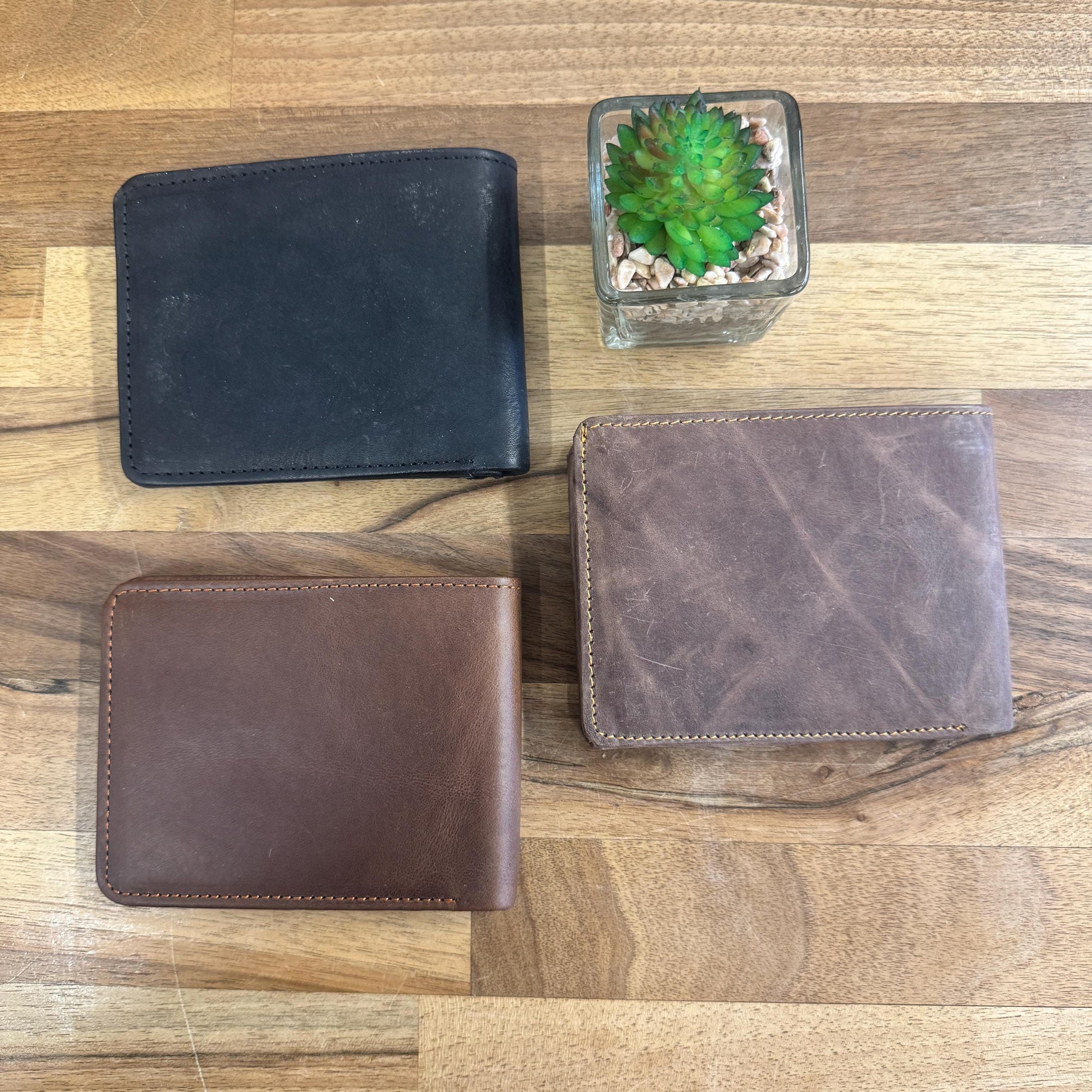 Slim Brown Leather Wallet - JayKayBoutiqueOnline