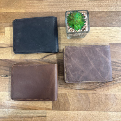 Slim Brown Leather Wallet - JayKayBoutiqueOnline