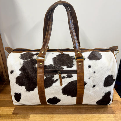Western Style Leather Duffle Bag with hair on - JayKayBoutiqueOnline
