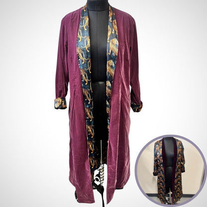 Reversible Tiger Print satin and Velvet Coat - JayKayBoutiqueOnline