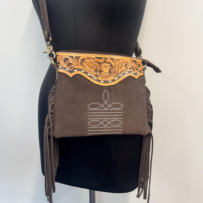 Western Style Suede Bag with Tassels - JayKayBoutiqueOnline