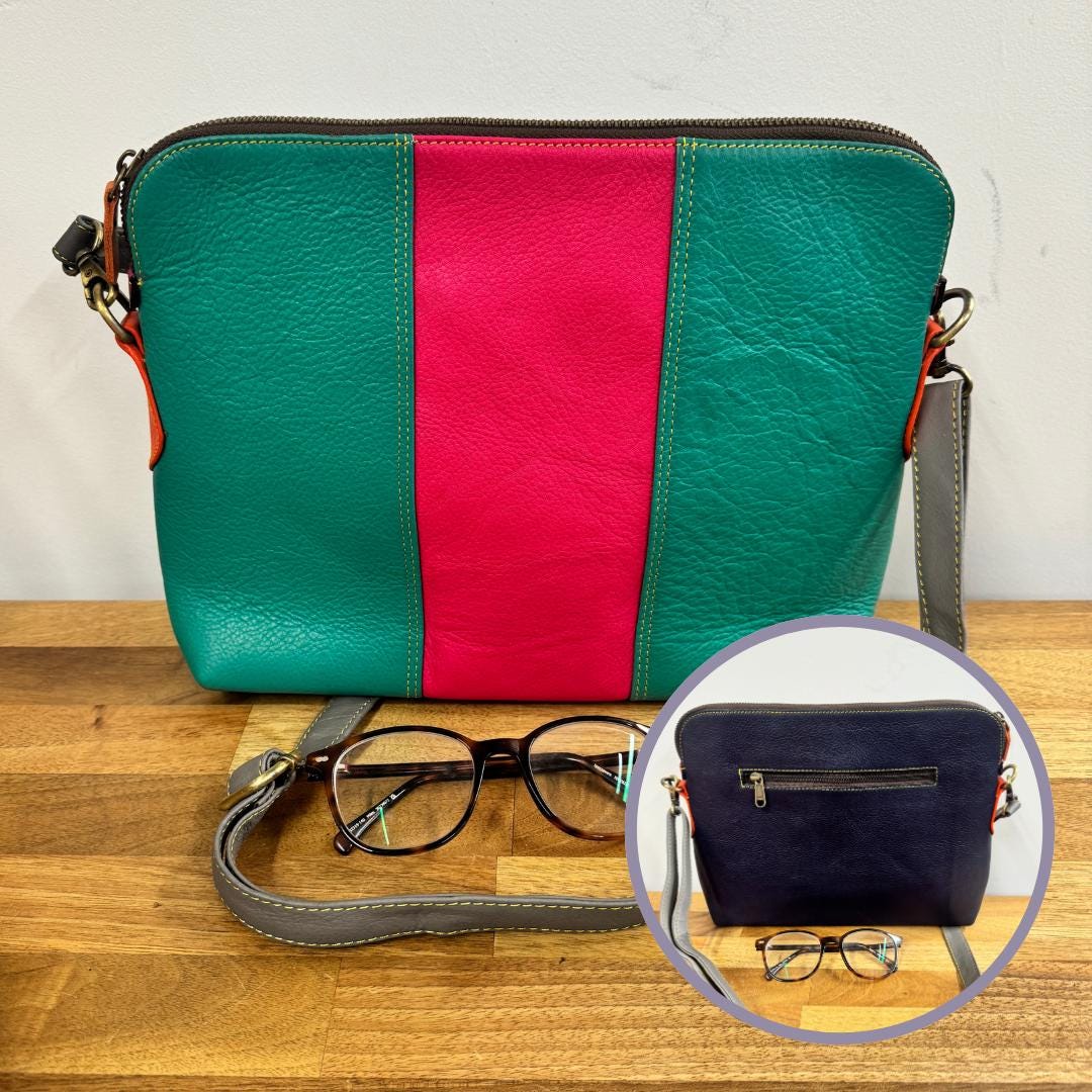 Coloured Leather Cross Body Bag in Various Colours - JayKayBoutiqueOnline