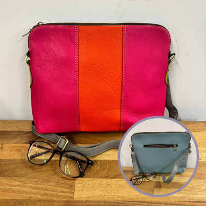 Coloured Leather Cross Body Bag in Various Colours - JayKayBoutiqueOnline
