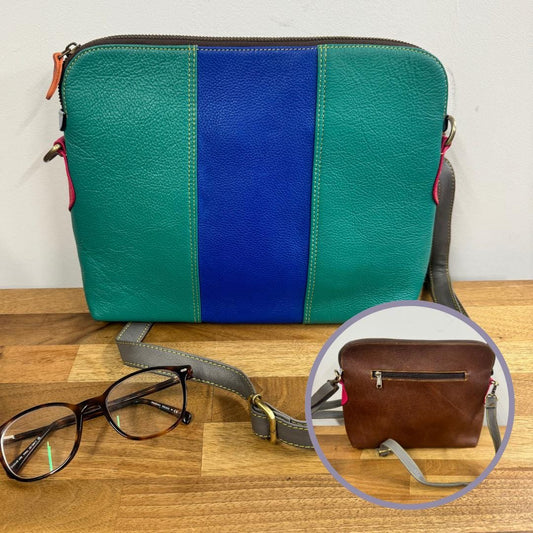 Coloured Leather Cross Body Bag in Various Colours - JayKayBoutiqueOnline