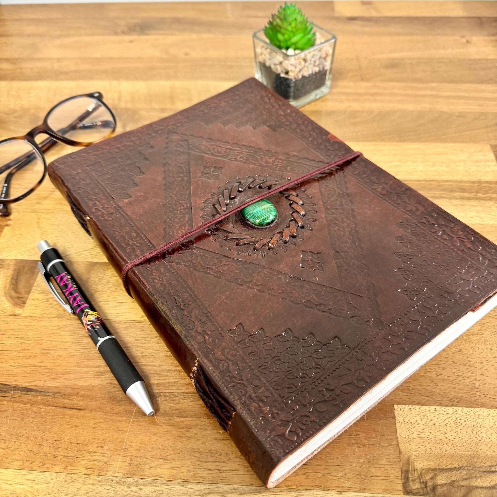 Leather Journal Notebook with HandCrafted Paper - JayKayBoutiqueOnline