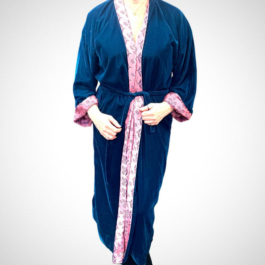 Blue Velvet Robe in Various Styles - JayKayBoutiqueOnline