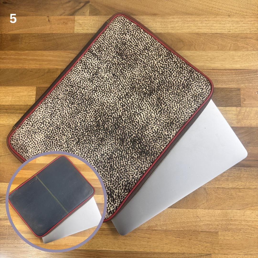 Laptop Sleeve Coloured Leather and Hide on - JayKayBoutiqueOnline