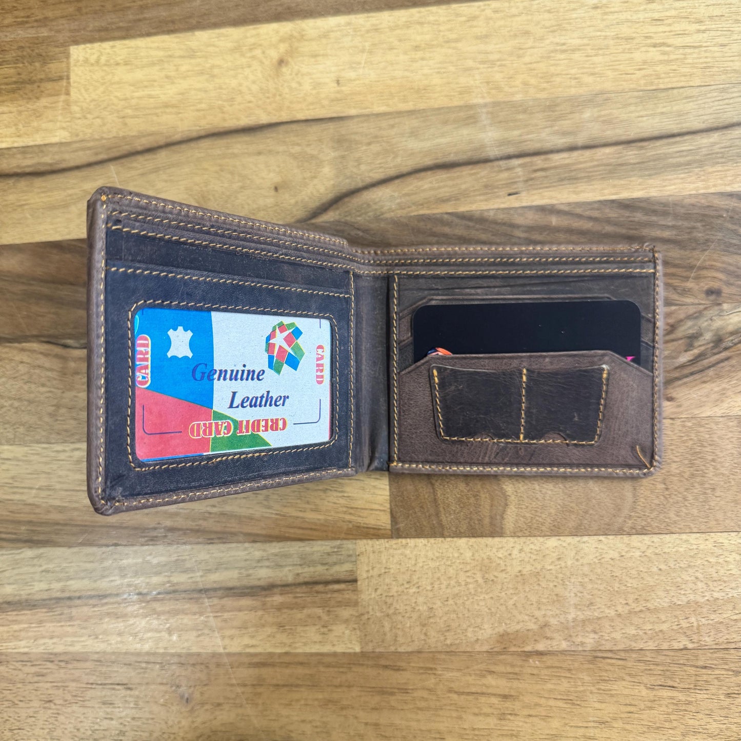 Slim Brown Leather Wallet for Men - JayKayBoutiqueOnline