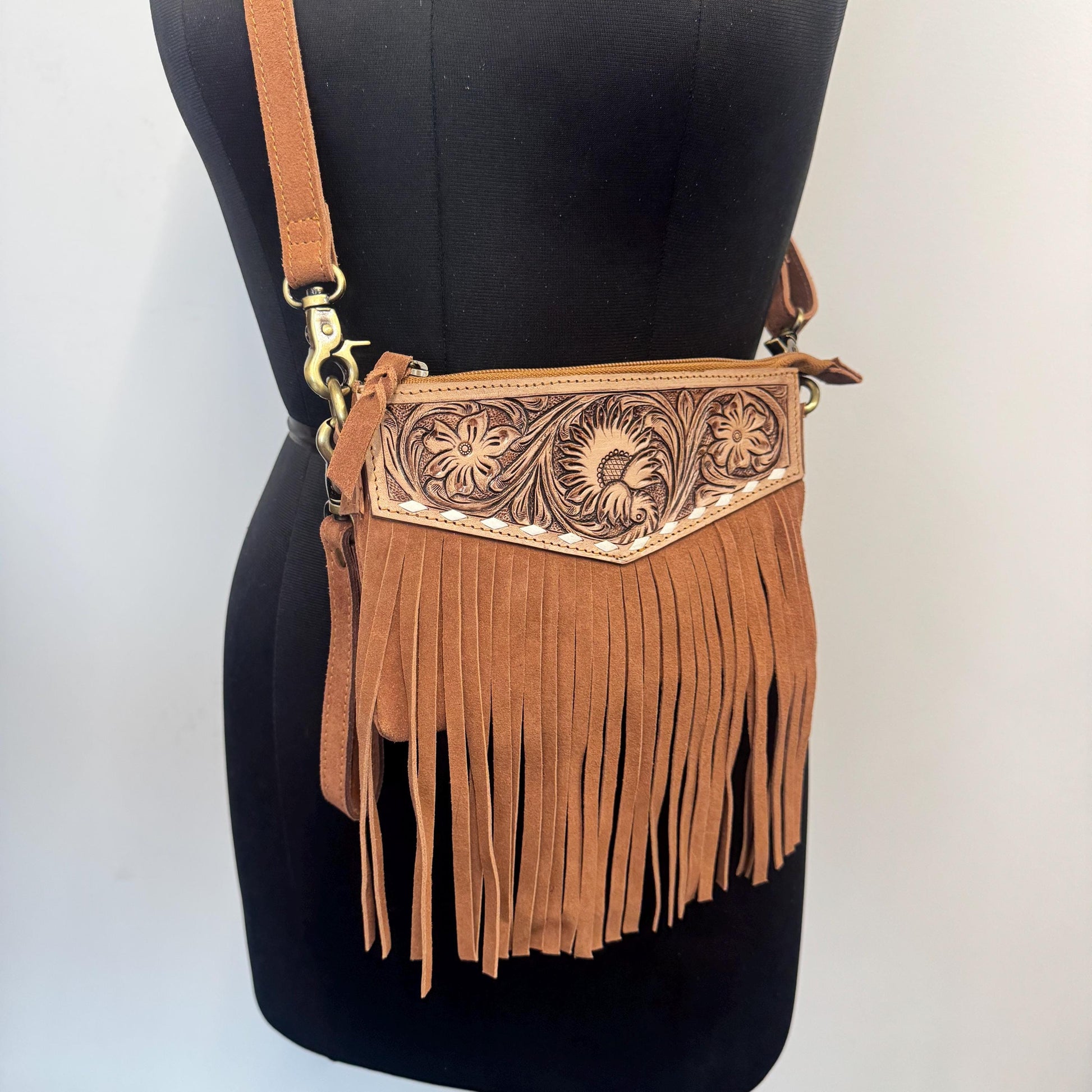 Suede Fringed Clutch Cross Body Bag - JayKayBoutiqueOnline