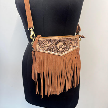 Suede Fringed Clutch Cross Body Bag - JayKayBoutiqueOnline