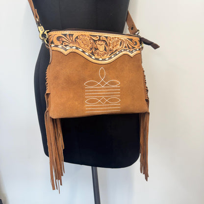 Western Style Suede Bag with Tassels - JayKayBoutiqueOnline