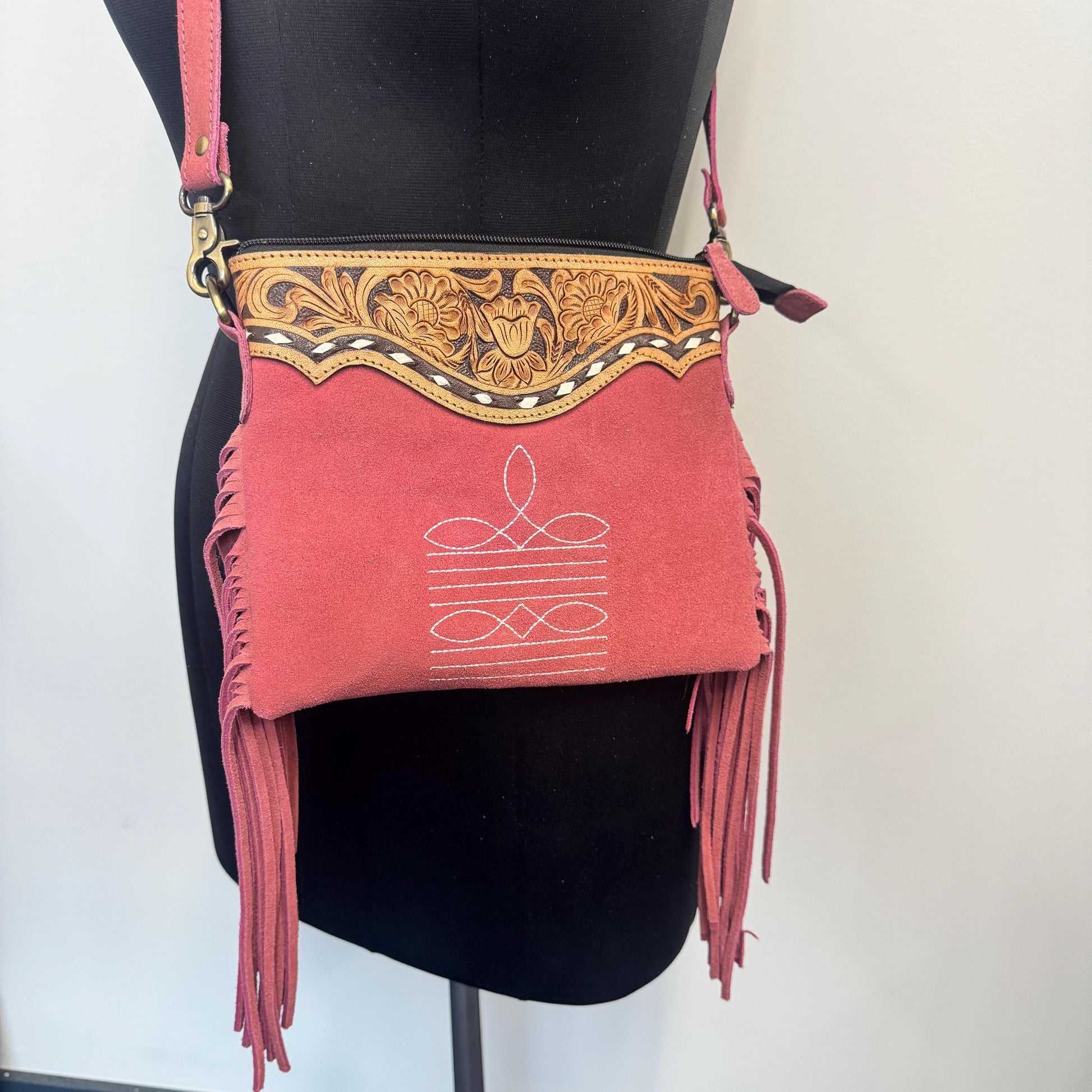 Western Style Suede Bag with Tassels - JayKayBoutiqueOnline