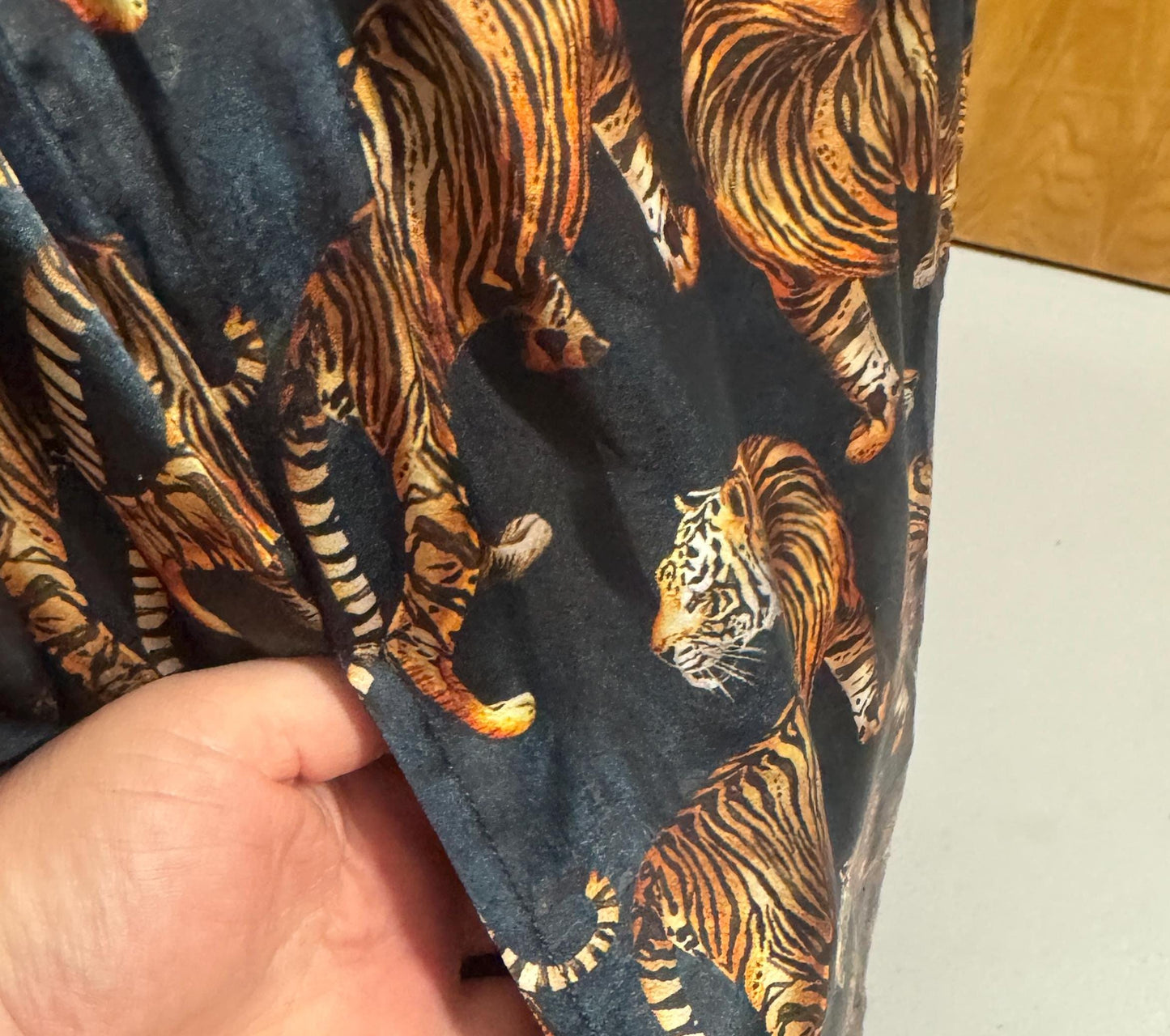 Satin Robe with Bengal Tiger Print - JayKayBoutiqueOnline