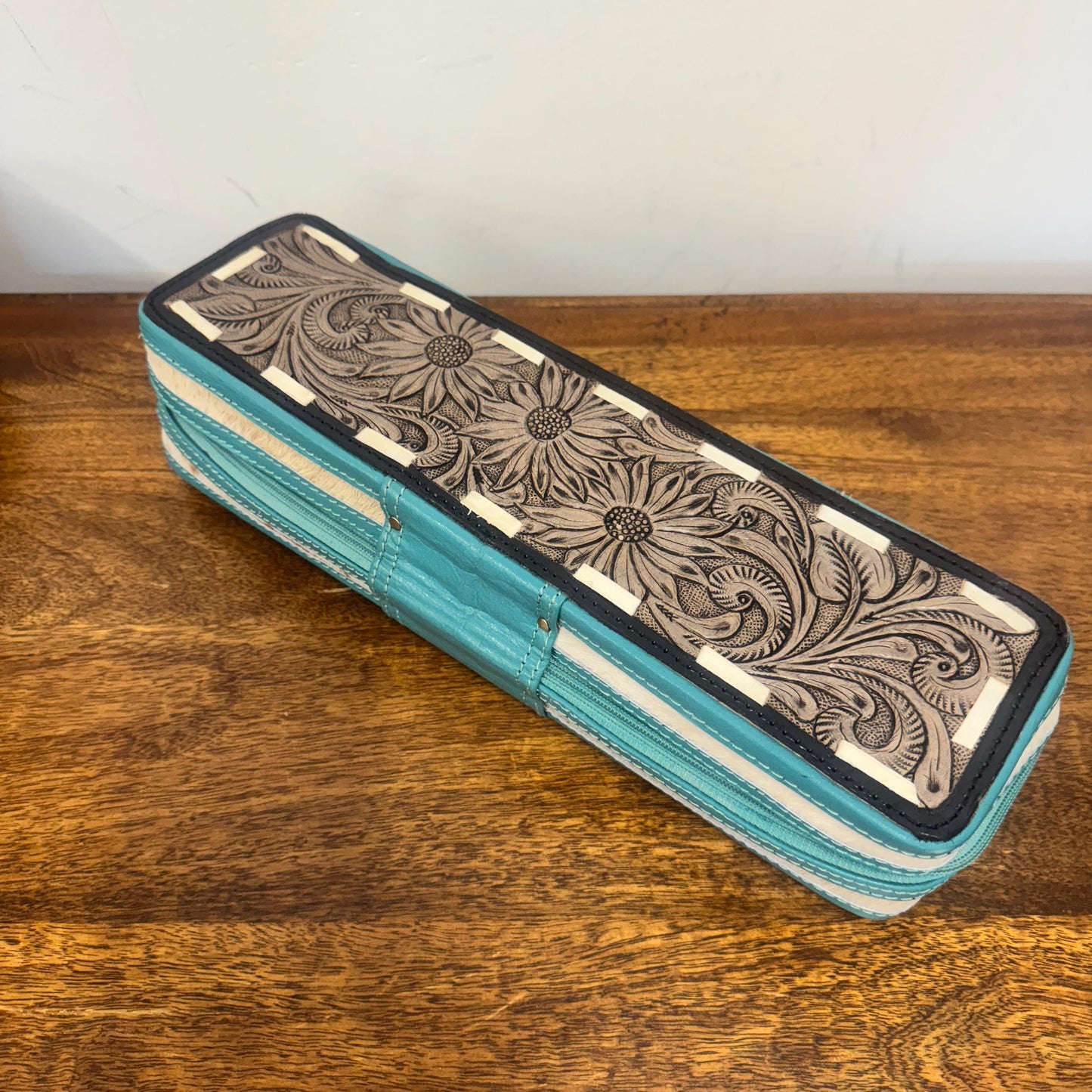 Hand Carved Leather Hair Straightener Case - JayKayBoutiqueOnline
