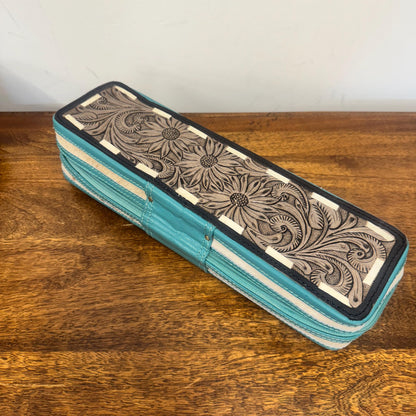 Hand Carved Leather Hair Straightener Case - JayKayBoutiqueOnline