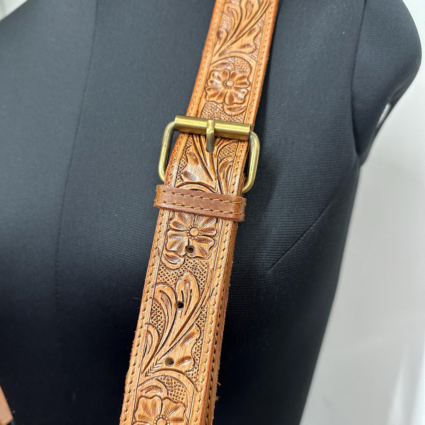 Hand Tooled Leather Laptop Tote Briefcase Kilim Blanket Bag - JayKayBoutiqueOnline