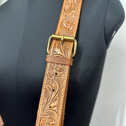 Hand Tooled Leather Laptop Tote Briefcase Kilim Blanket Bag - JayKayBoutiqueOnline