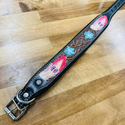 Hand Carved Leather Dog Collar Padded - JayKayBoutiqueOnline