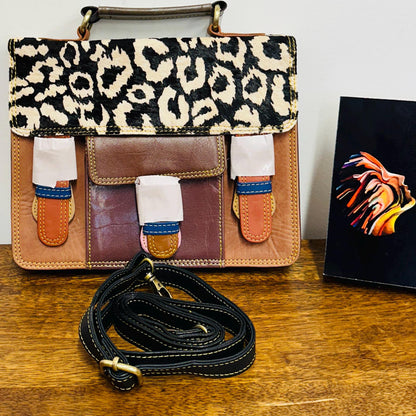 Coloured Leather Cross Body Satchel Bag - JayKayBoutiqueOnline