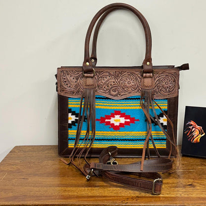 Western Leather Medium Size Hand bag with Tassels - JayKayBoutiqueOnline