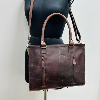Hand Tooled Leather Medium Tote Bag - JayKayBoutiqueOnline