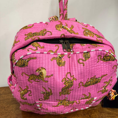 Quilted Cotton Backpack Bag Animal Print - JayKayBoutiqueOnline