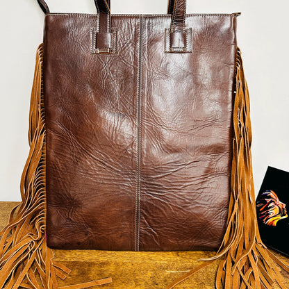 Large Leather Laptop Deep Tote Shoulder Bag - JayKayBoutiqueOnline