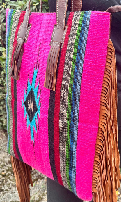 Aztec Leather Tote Bag - JayKayBoutiqueOnline