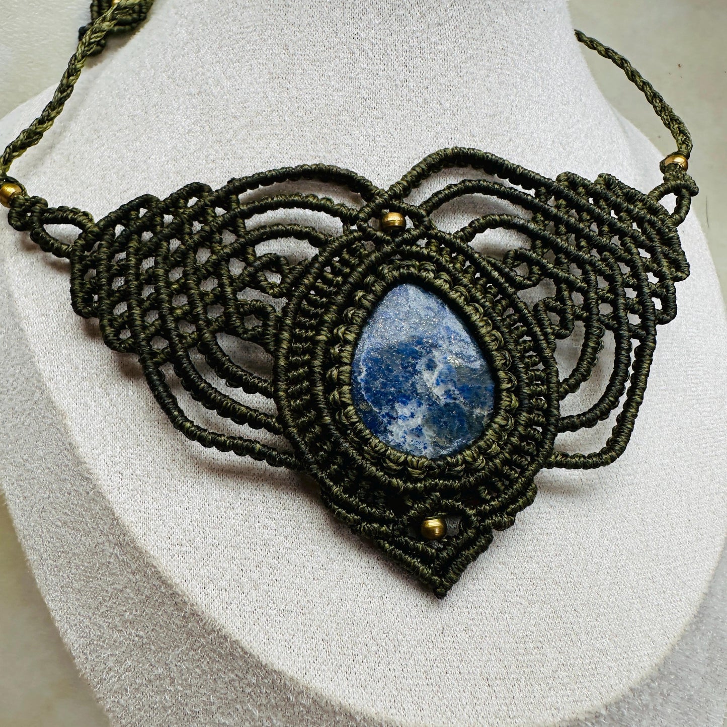 Macrame Moonstone Adjustable Necklace - JayKayBoutiqueOnline