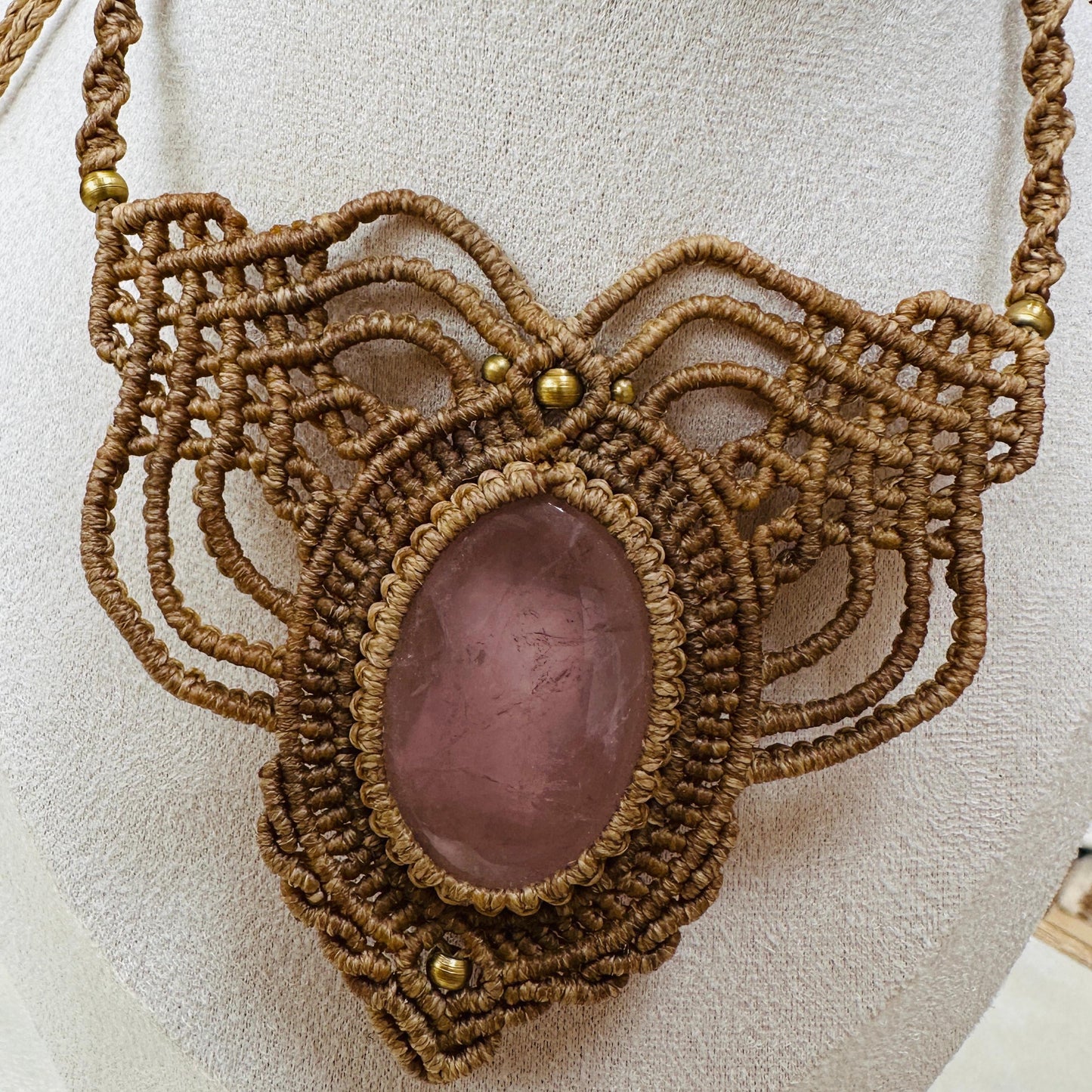 Macrame Moonstone Adjustable Necklace - JayKayBoutiqueOnline