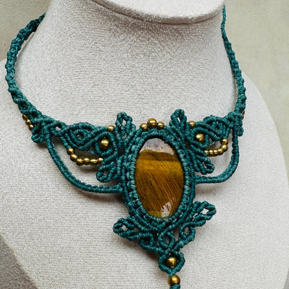 Macrame Moonstone Adjustable Necklace - JayKayBoutiqueOnline