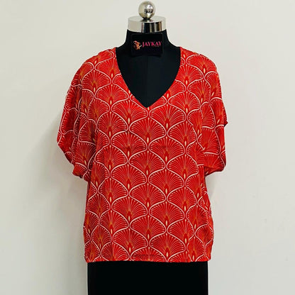 Loose Silk V Neck Top - JayKayBoutiqueOnline