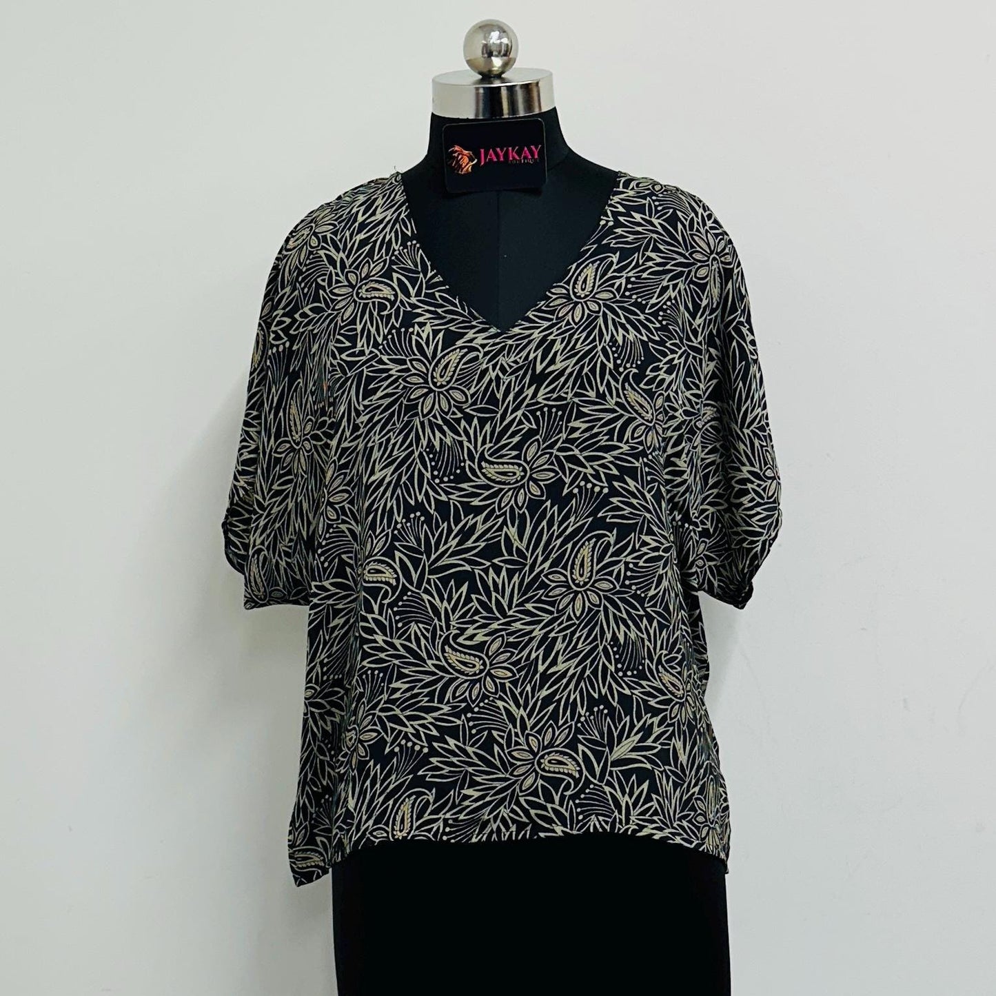 Oversized Silk V-Neck Top - JayKayBoutiqueOnline