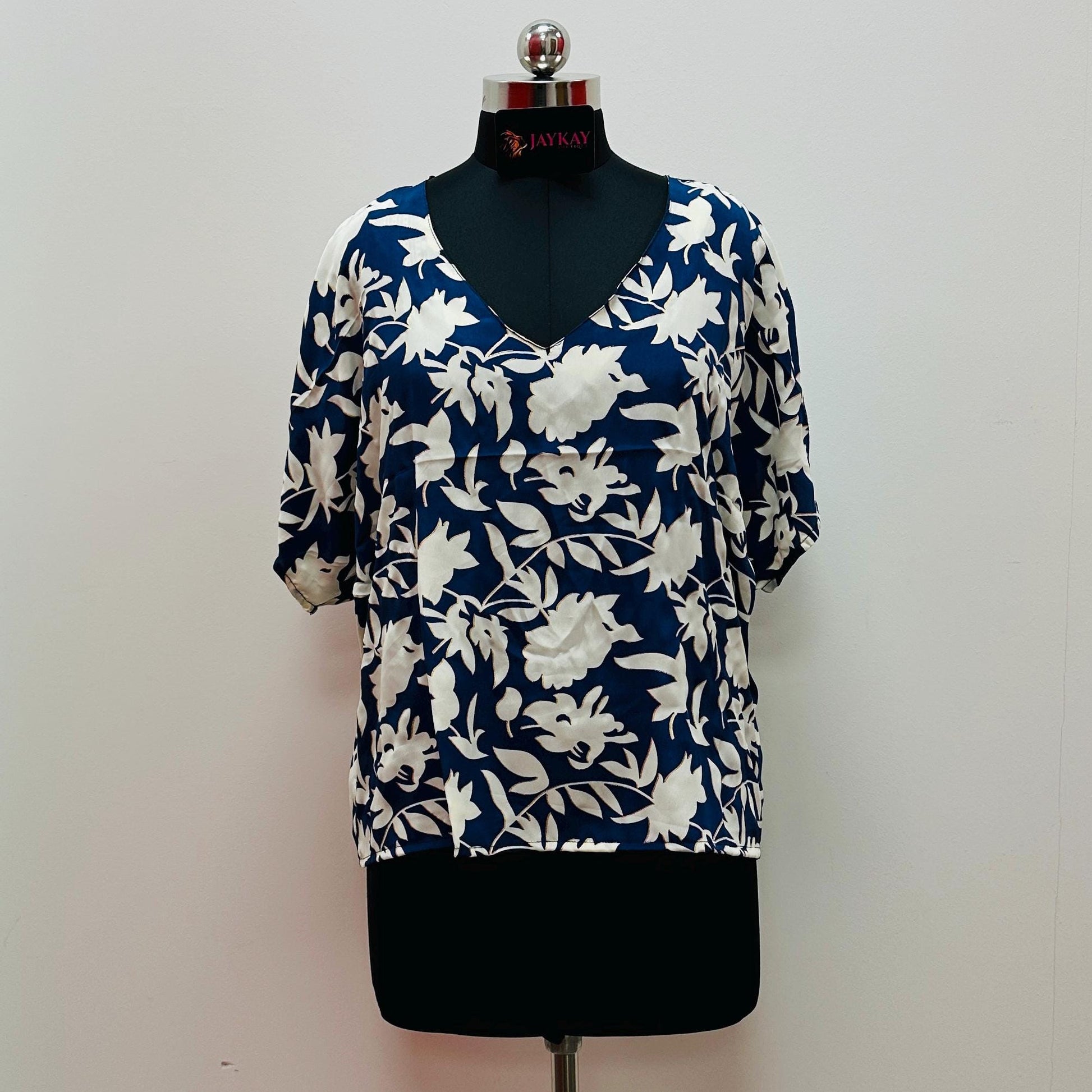 Oversized Silk V-Neck Top - JayKayBoutiqueOnline