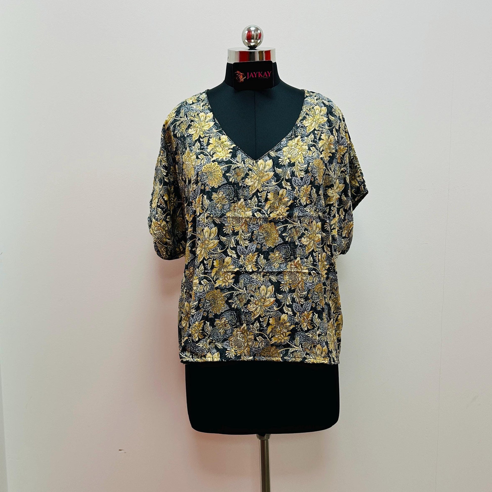 Loose Silk V Neck Top - JayKayBoutiqueOnline